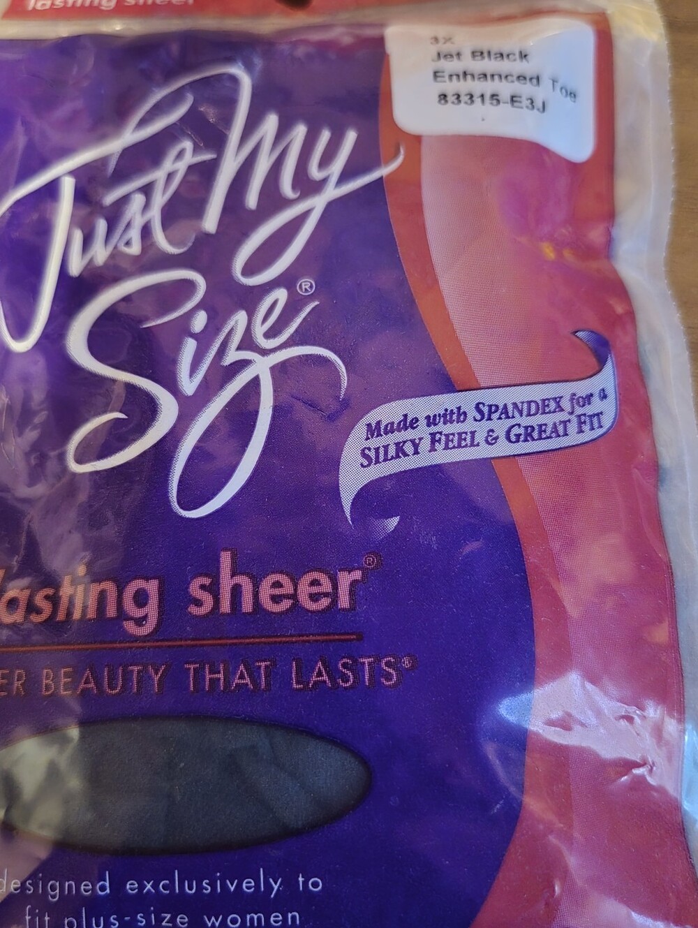 3X Just My Size Jet Black Tights